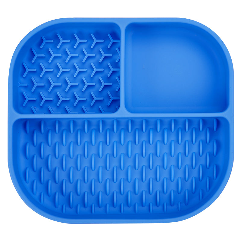 Comedero lento de silicona de 3 compartimentos para perros con base de ventosa