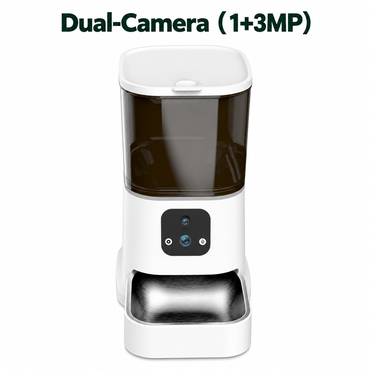 Automatic Pet Feeder with Dual-Lens Camera and 304 Stainless Steel Bowl for Cats and Dogs