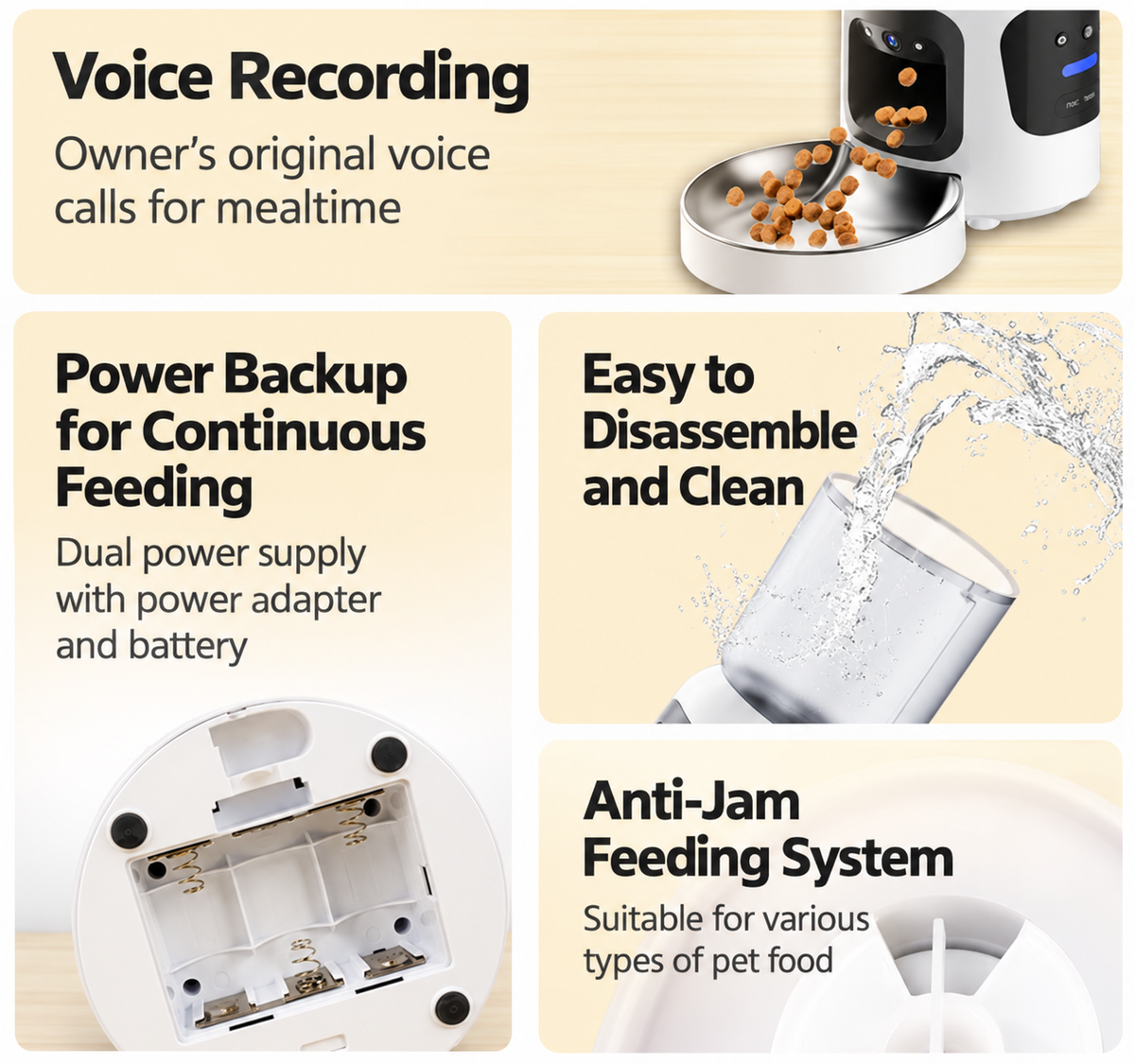 Dual Bowl Smart Pet Feeder with Dual Cameras for Two Cats and Dogs WiFi App Control