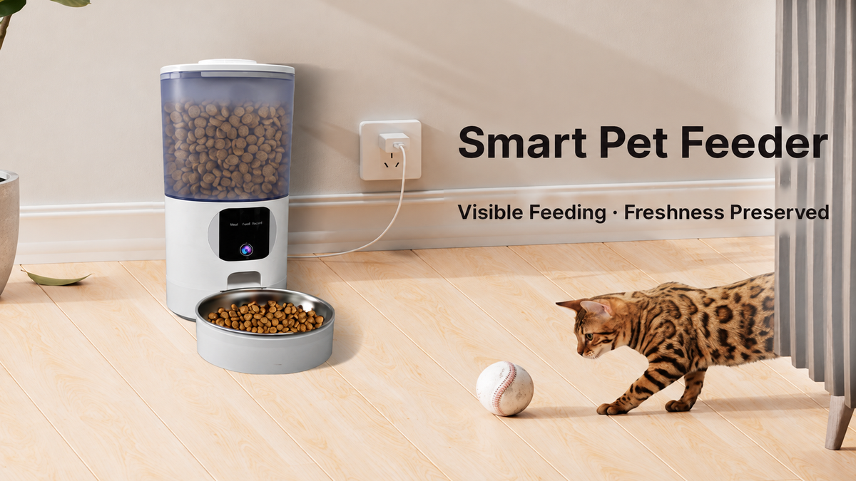 Comedero automático inteligente para mascotas con cámara HD y control por aplicación para gatos y perros