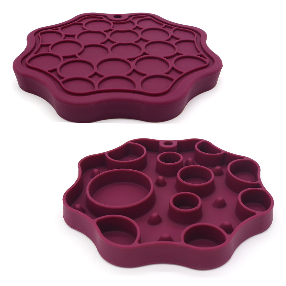 Dual-Sided Silicone Slow Feeder Bowl for Dogs and Cats with 2-in-1 Lick Mat