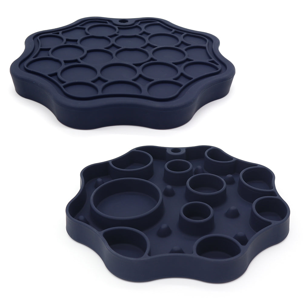 Dual-Sided Silicone Slow Feeder Bowl for Dogs and Cats with 2-in-1 Lick Mat