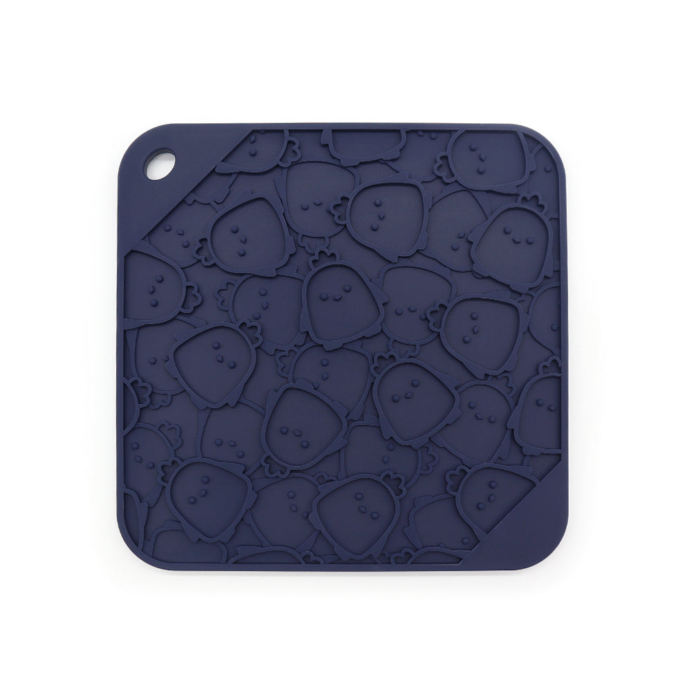 Chicken Embossed Silicone Lick Mat Slow Feeder for Dogs and Cats 195 mm Square