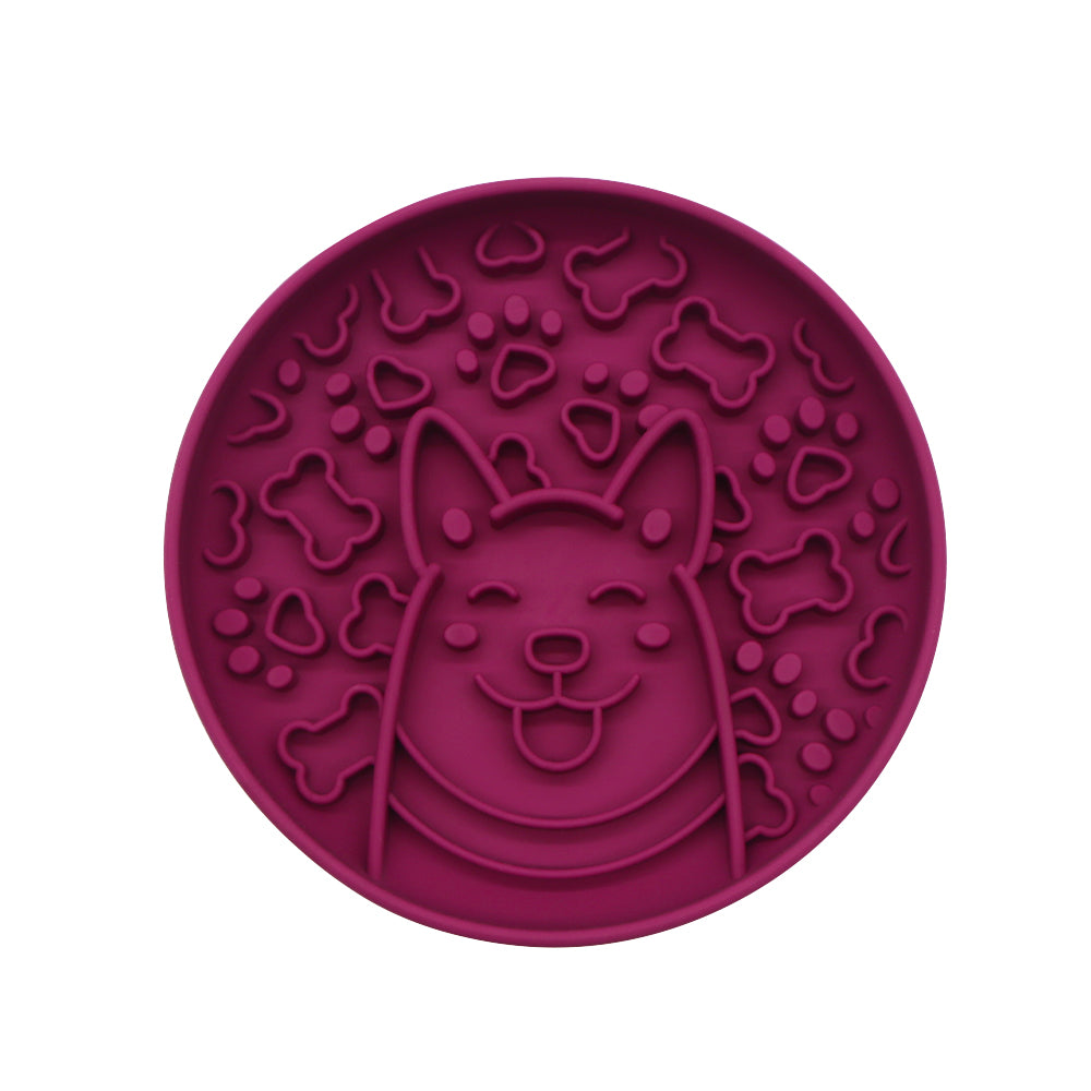 Silicone Slow Feeder Dog Bowl 19cm Maze Puzzle Bowl for Fast Eaters