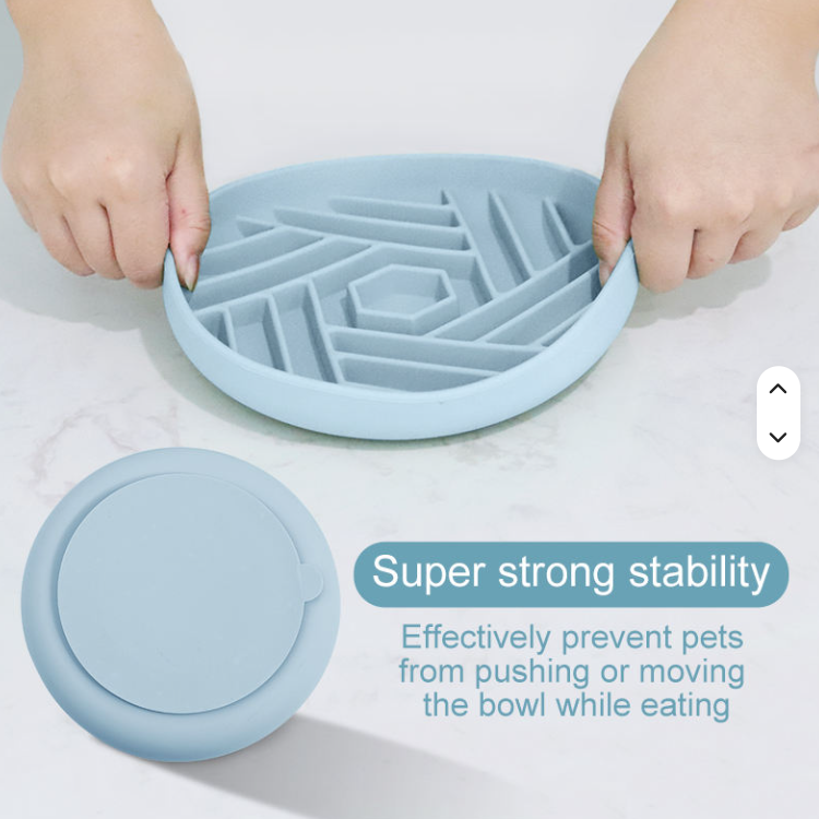 Hexagonal Silicone Slow Feeder Dog Bowl 190 mm Maze Bowl for Wet and Dry Food