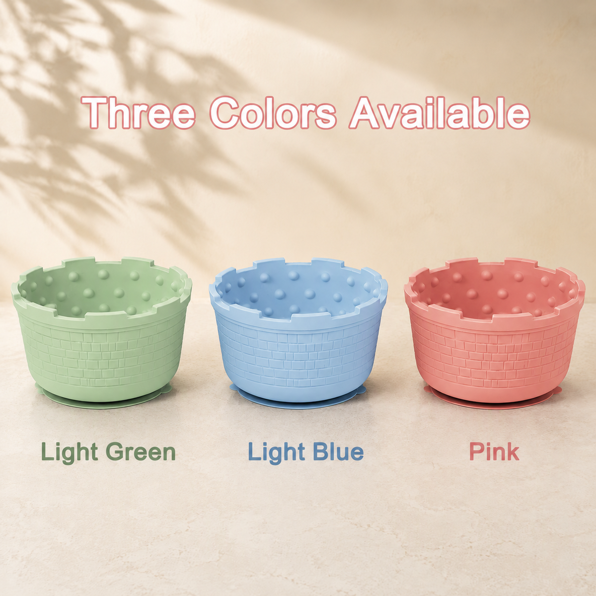 Silicone Castle Slow Feeder Bowl with Suction Base and Lick Surface