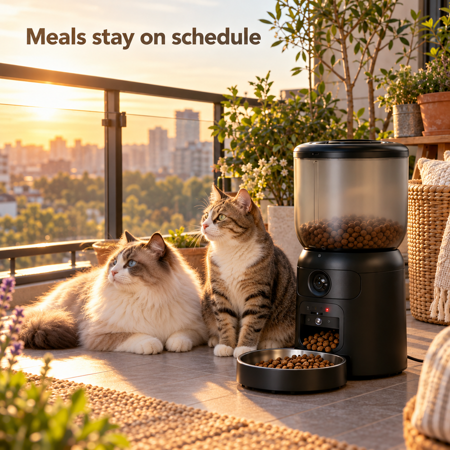 6L Smart Pet Feeder with Dual 2K Cameras, Laser Toy & App Control for Cats and Dogs