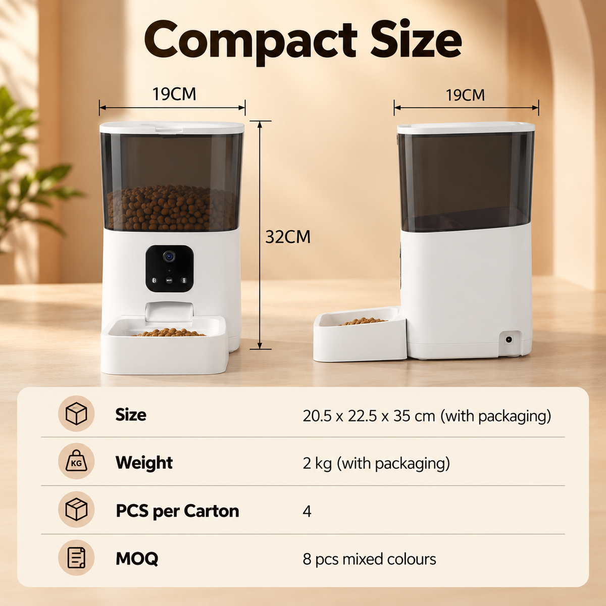 Automatic Pet Feeder with 4MP Dual Camera and WiFi App Control for Cats and Pitty Dogs