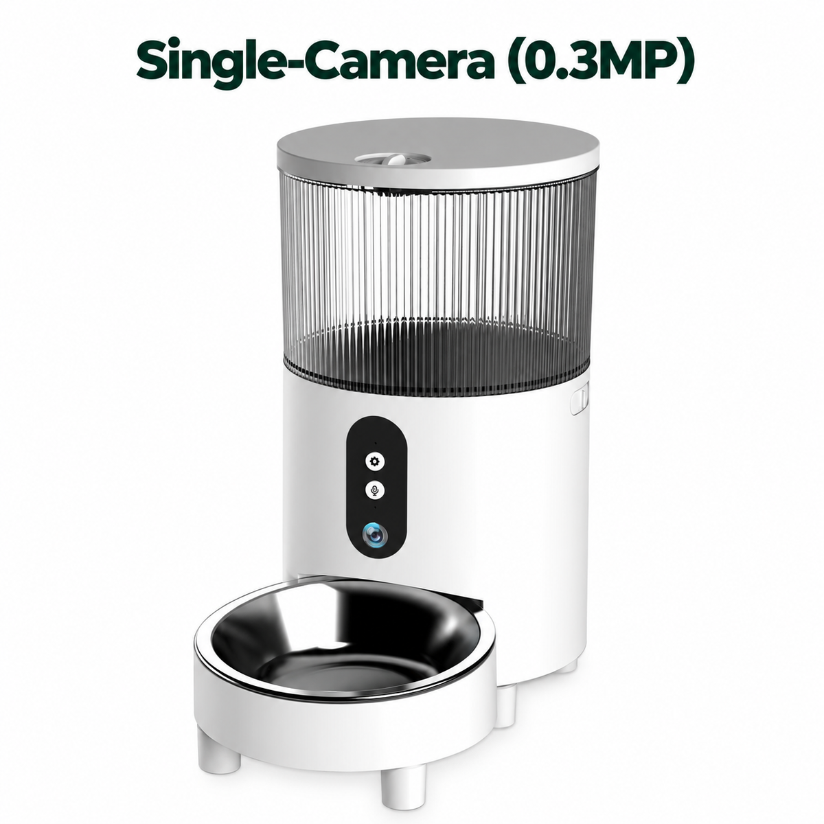 Dual Camera Automatic Pet Feeder with ABS Hopper and App Timed Feeding for Cats