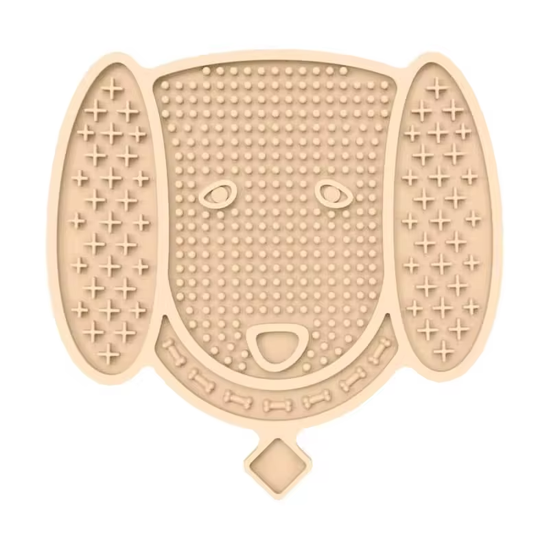 Dog-Face Silicone Lick Mat with Suction Cups for Dogs and Cats