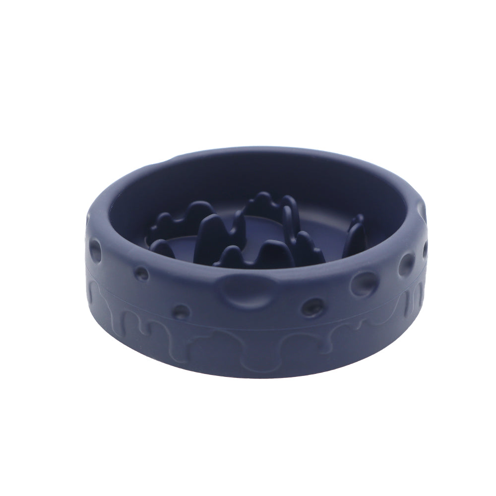 Comedero lento de silicona para perros y gatos con diseño de queso e interior estriado