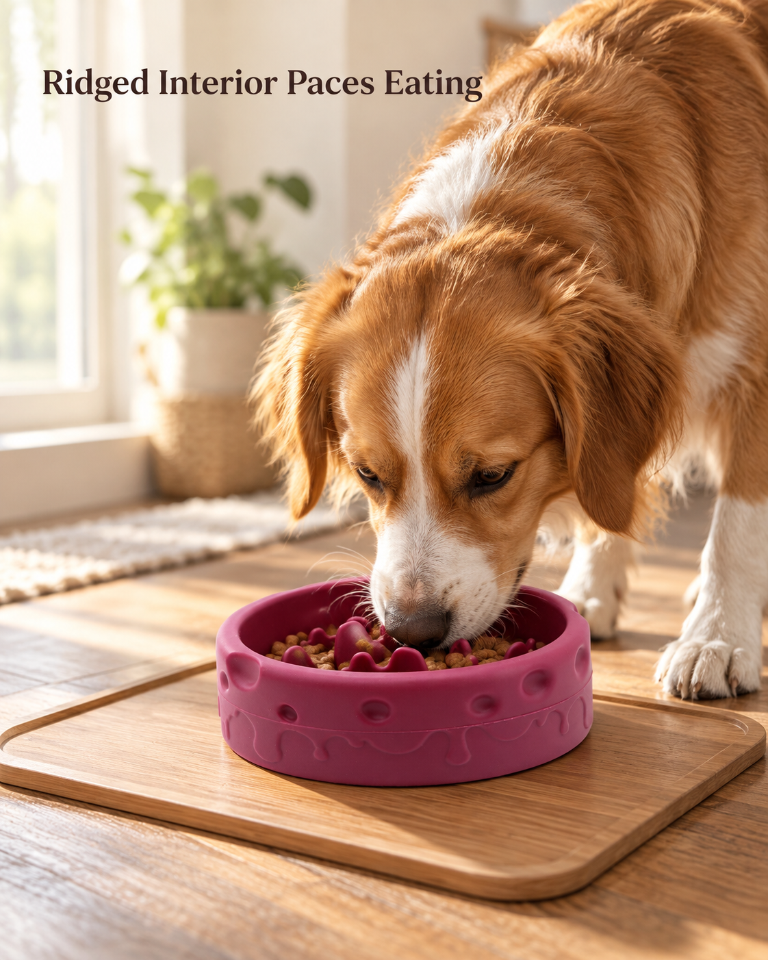 Comedero lento de silicona para perros y gatos con diseño de queso e interior estriado