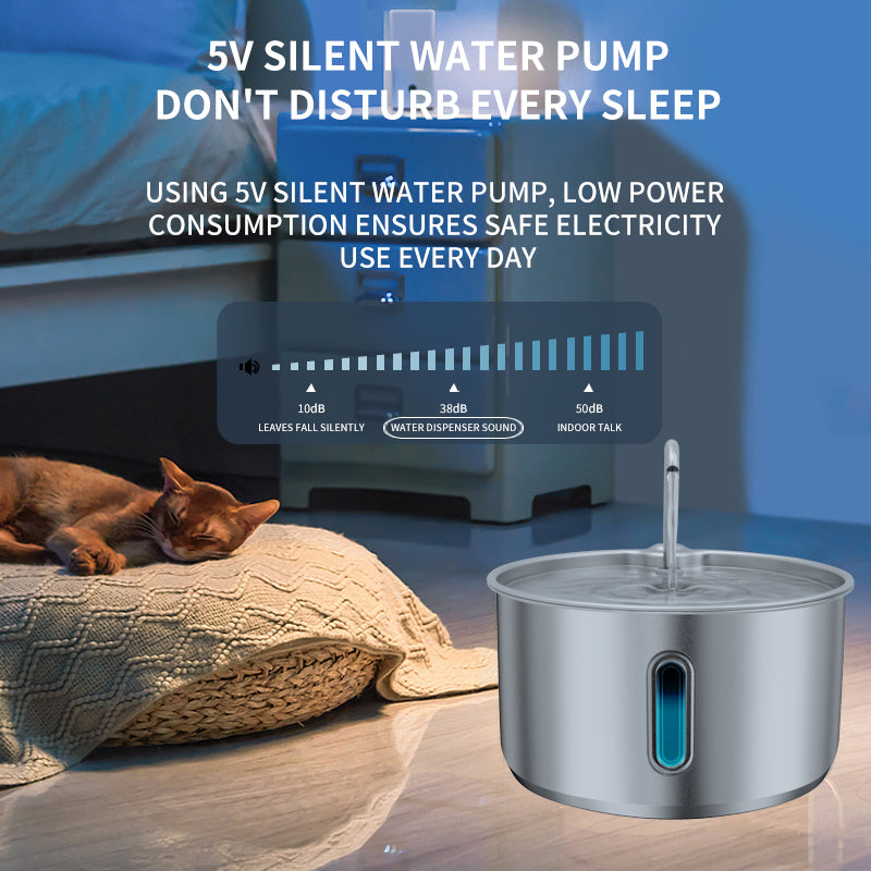 11L/ 8L/ 4L/ 2.2L/ Stainless Steel Pet Water Fountain with Faucet Spout for Large Dogs