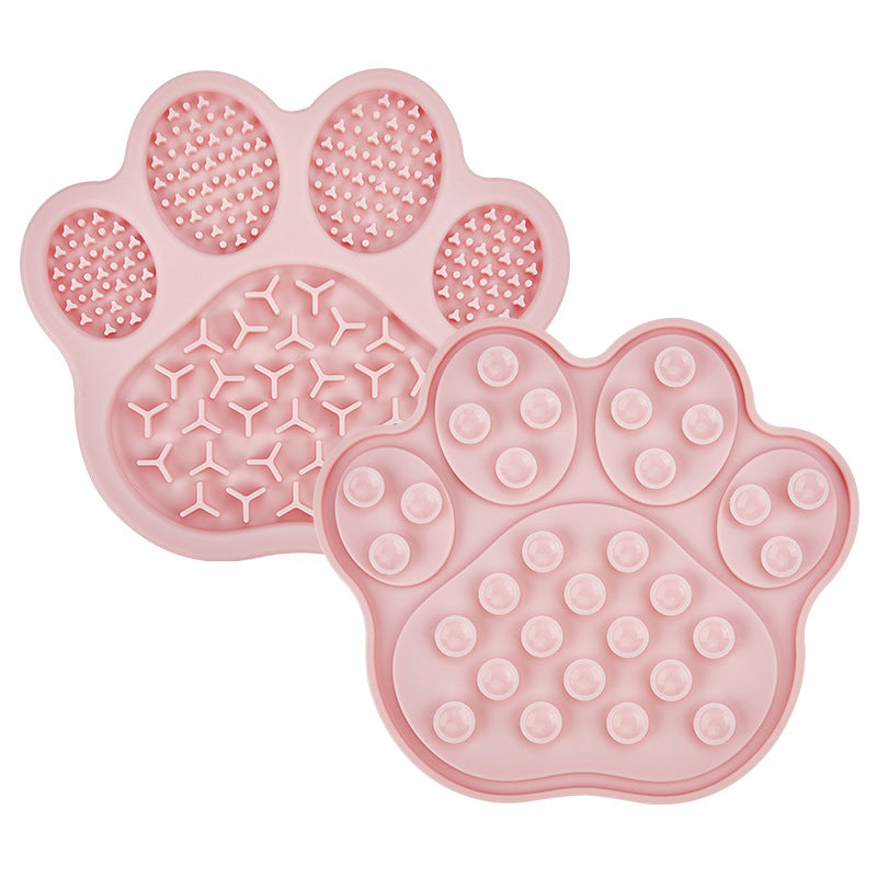 Paw-Shaped Silicone Lick Mat with 30 Suction Cups for Dogs and Cats