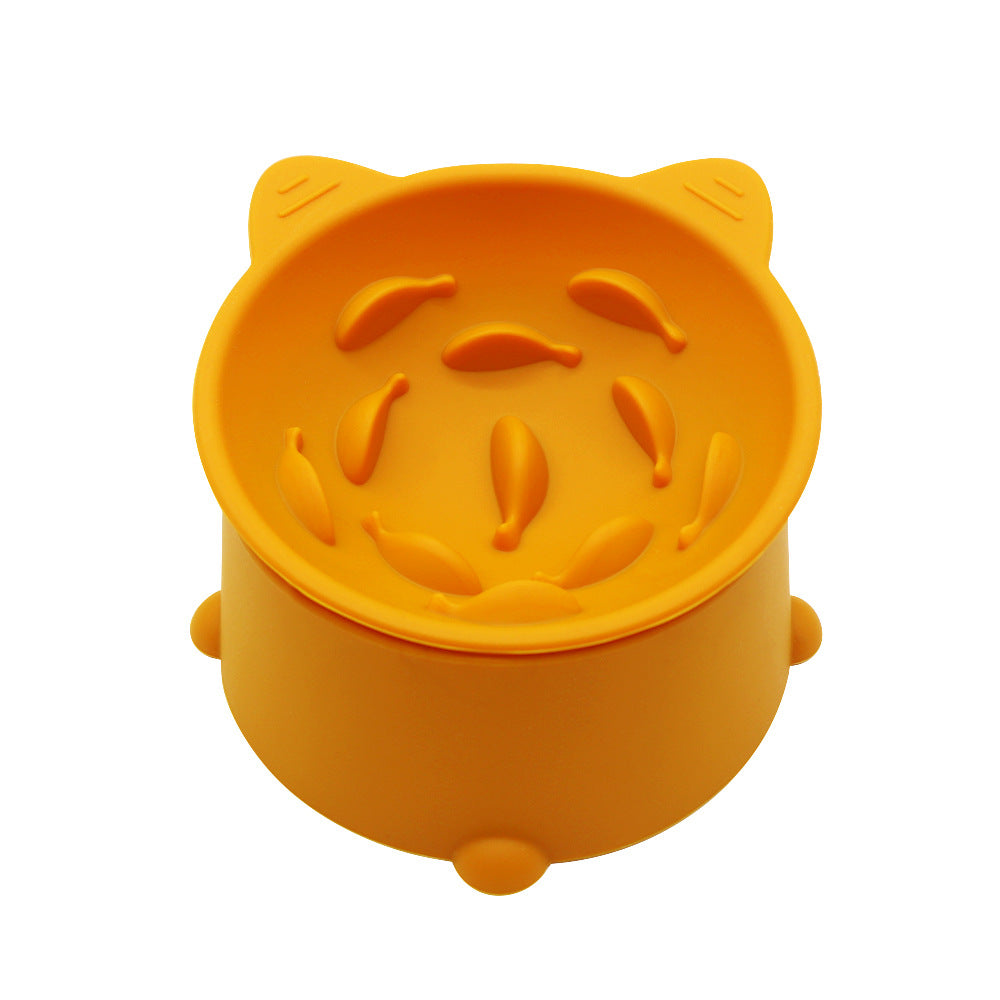 Comedero lento para gatos con altura ajustable y diseño inclinado para gatitos y gatos adultos