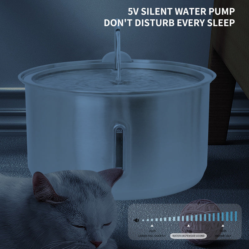 11L/ 8L/ 4L/ 2.2L/ Stainless Steel Pet Water Fountain with Faucet Spout for Large Dogs