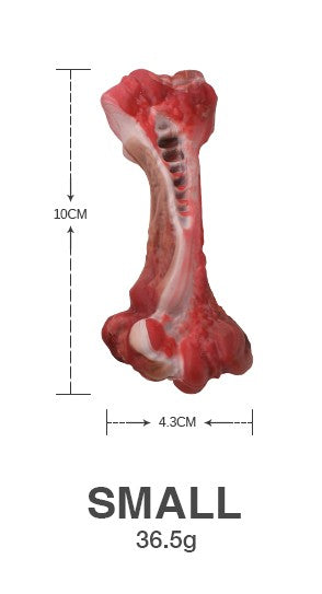 Natural Rubber Bone Dog Chew Toy, Beef Scented 20 cm Large Chew Bone