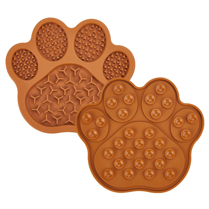Paw-Shaped Silicone Lick Mat with 30 Suction Cups for Dogs and Cats