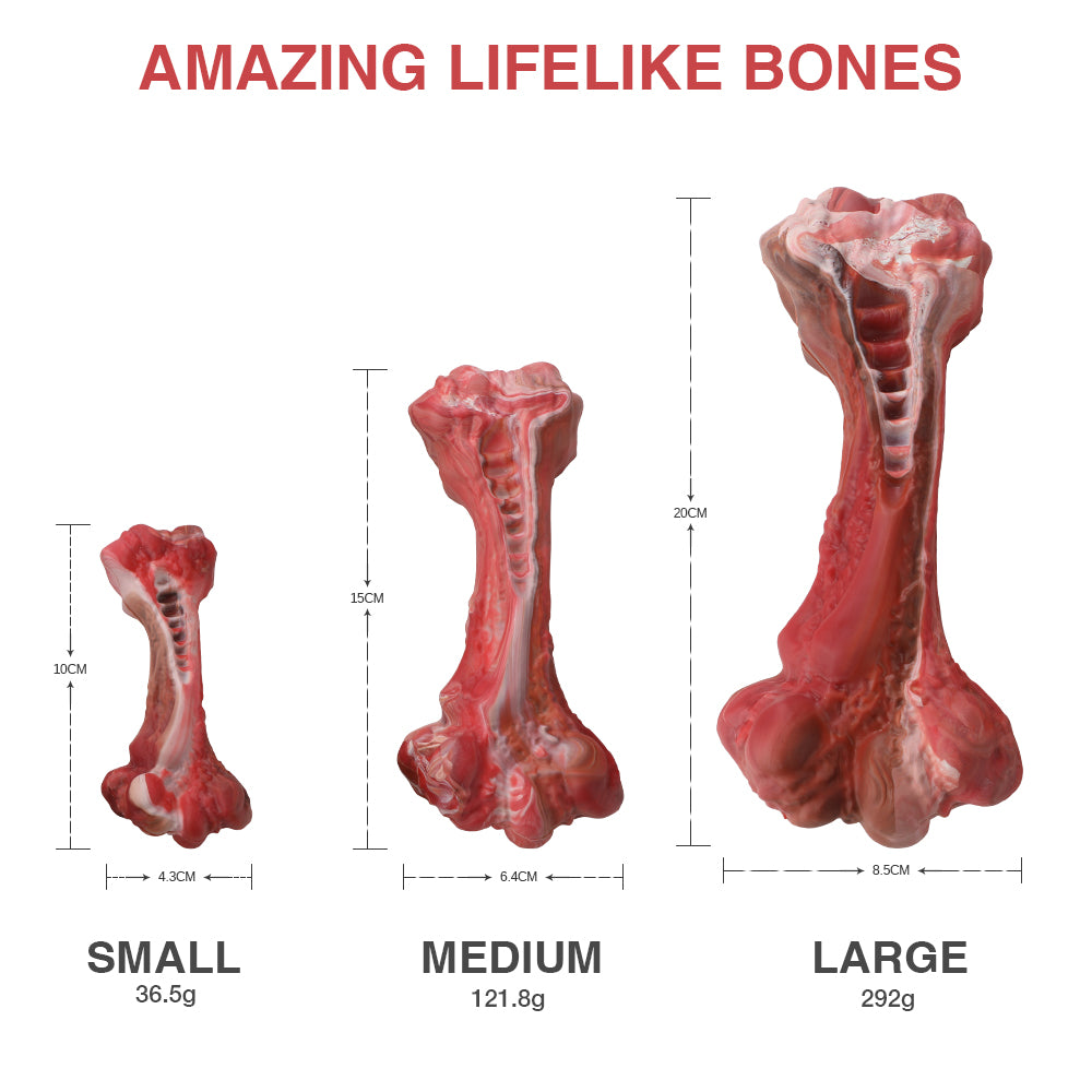 Natural Rubber Bone Dog Chew Toy, Beef Scented 20 cm Large Chew Bone