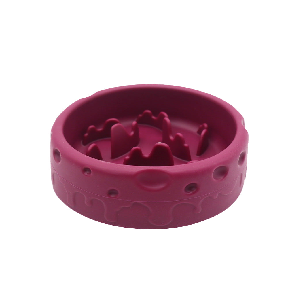 Comedero lento de silicona para perros y gatos con diseño de queso e interior estriado