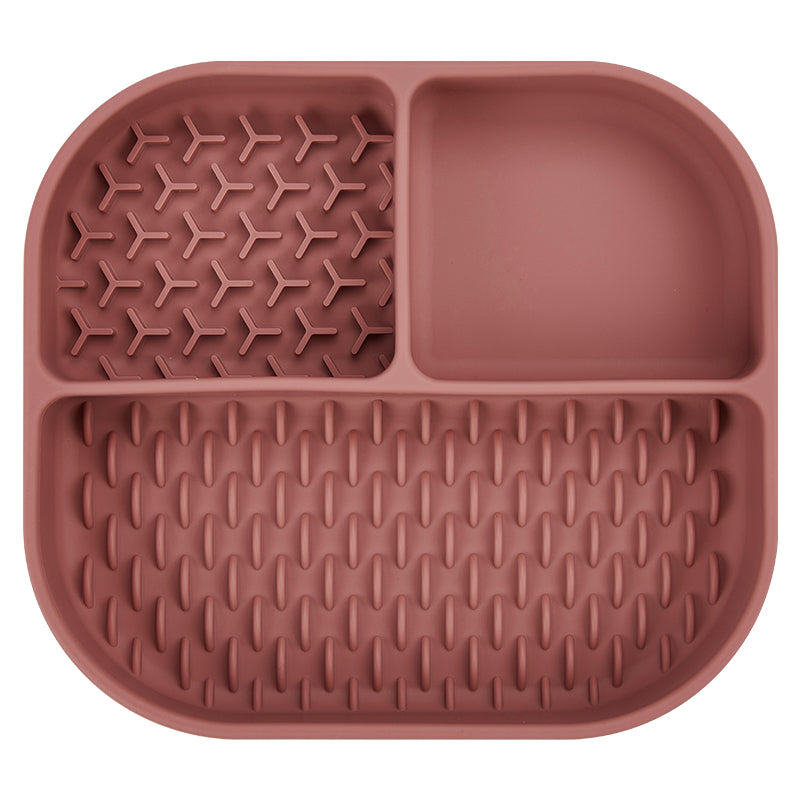 Comedero lento de silicona de 3 compartimentos para perros con base de ventosa