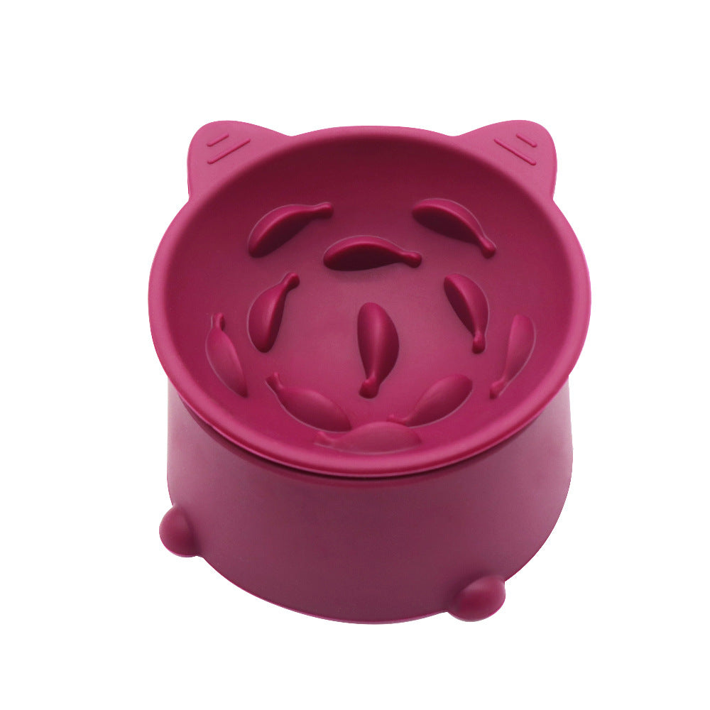 Comedero lento para gatos con altura ajustable y diseño inclinado para gatitos y gatos adultos