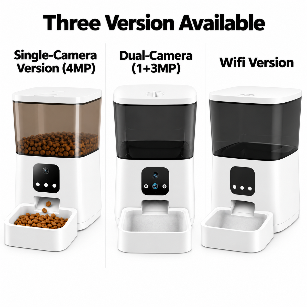 Automatic Pet Feeder with 4MP Dual Camera and WiFi App Control for Cats and Pitty Dogs