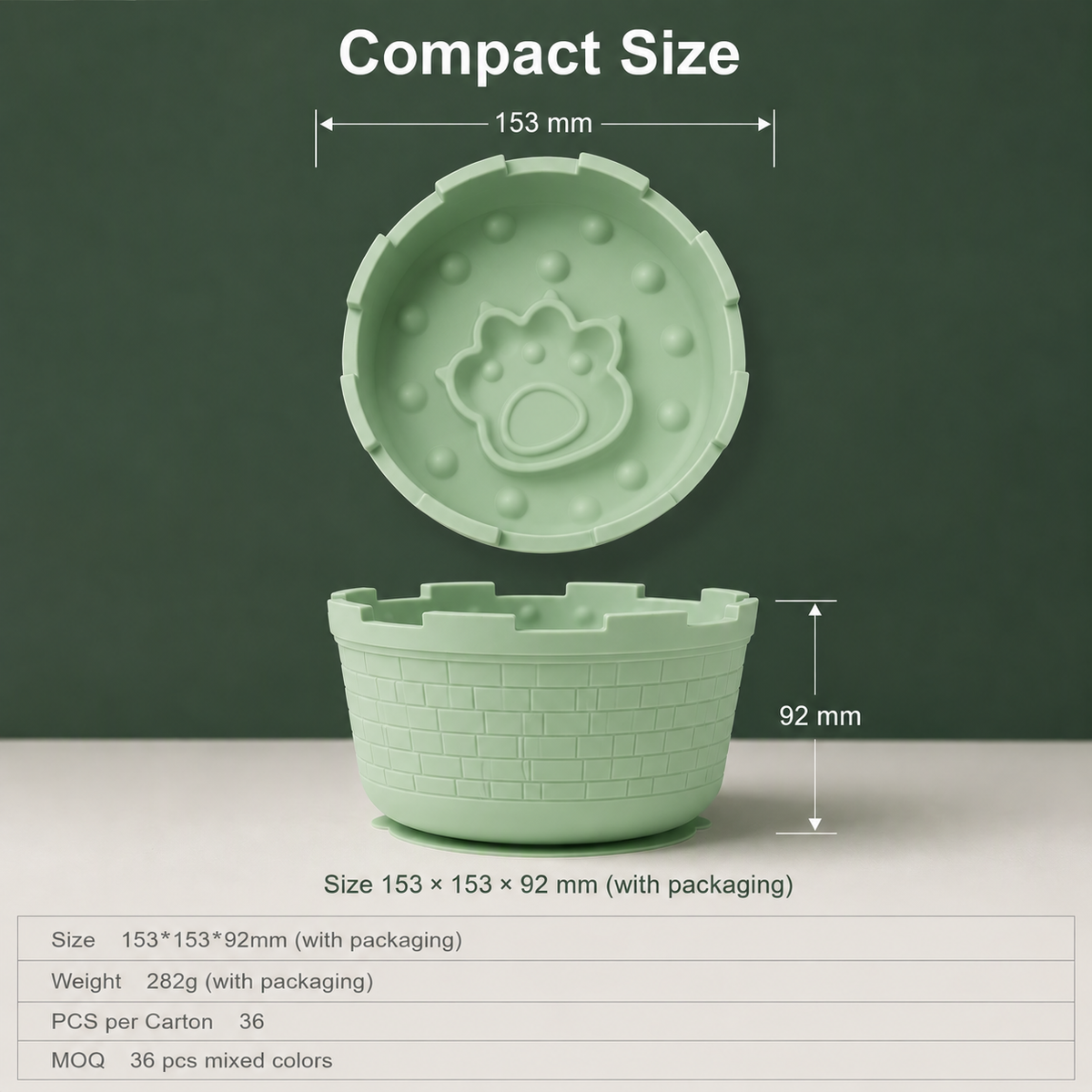 Silicone Castle Slow Feeder Bowl with Suction Base and Lick Surface