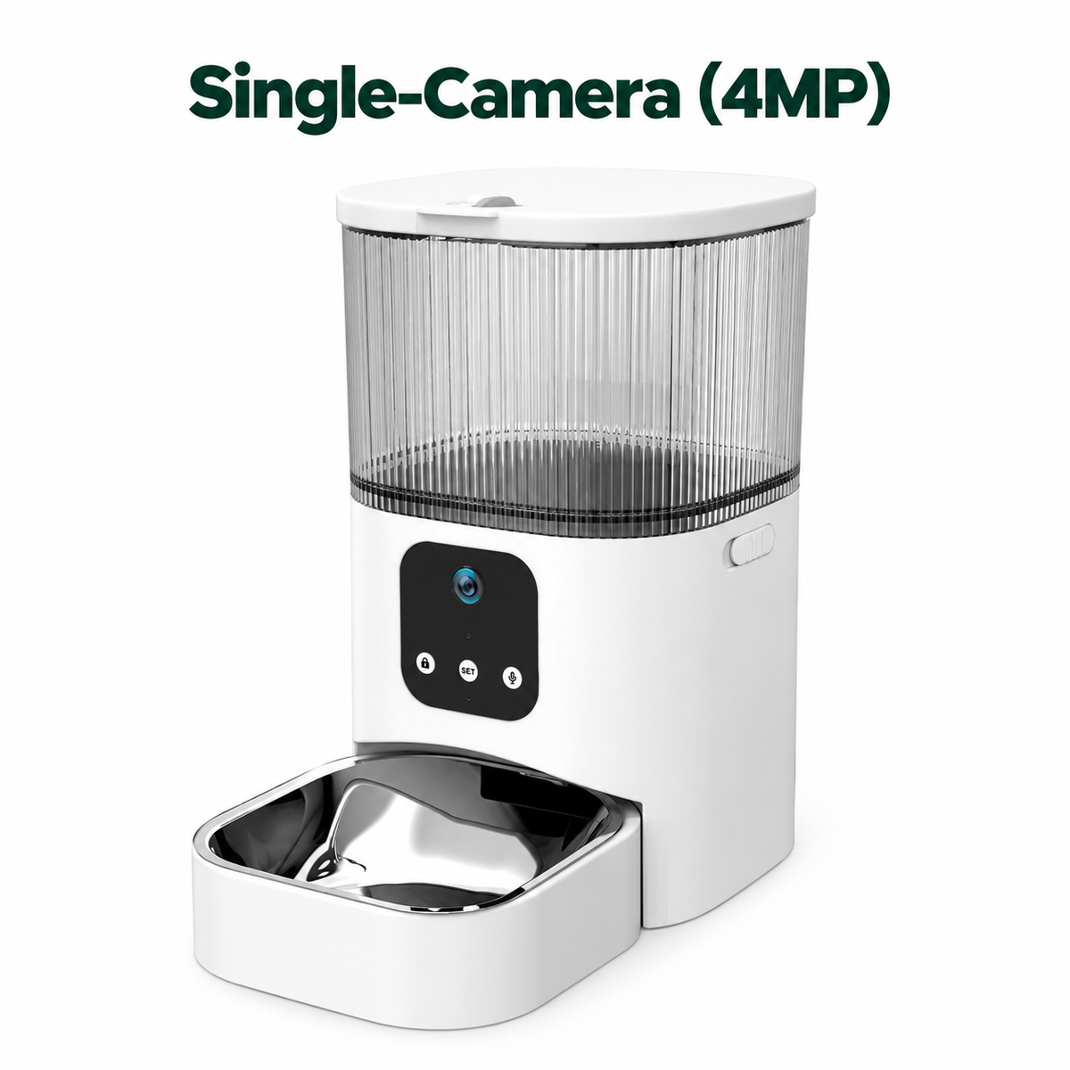 Automatic Pet Feeder with 4MPSingle Camere Dual Camera and App Control for Cats and Dogs