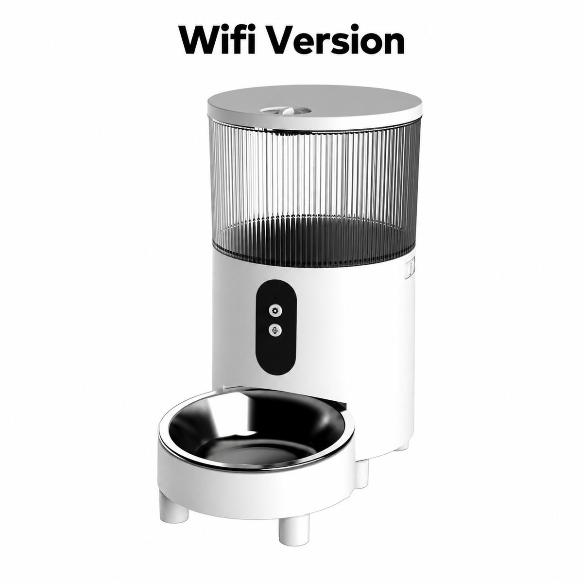 Dual Camera Automatic Pet Feeder with ABS Hopper and App Timed Feeding for Cats