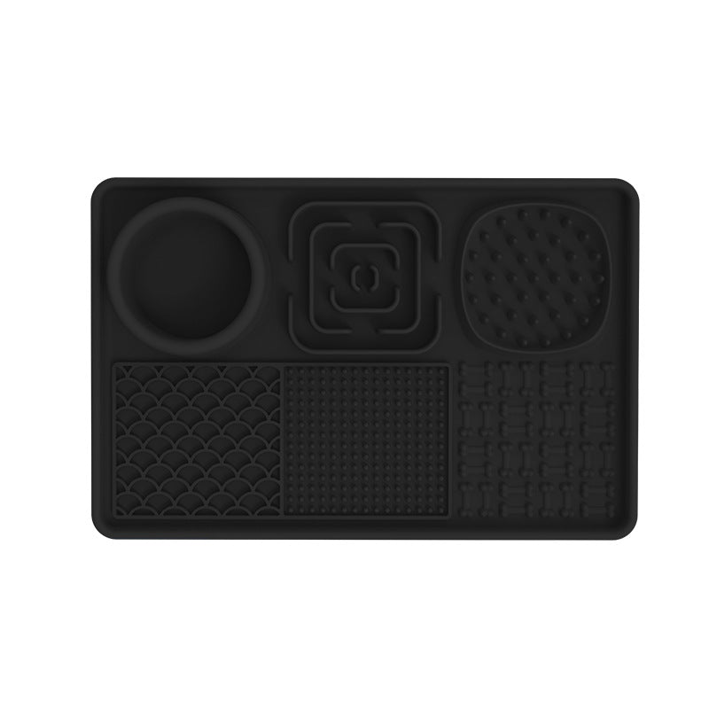 Tapete comedero lento de silicona 6 en 1 para perros con bebedero 305mm