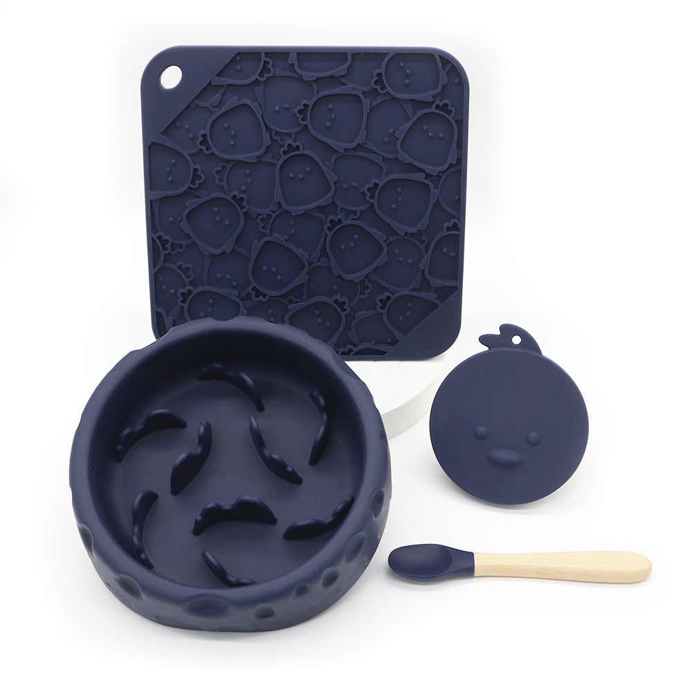 Juego de Comederos Lentos de Silicona para Perros con Tapas de Alfombrilla Lamedora y Cuchara