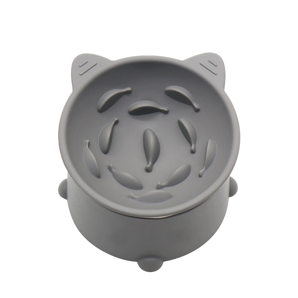 Comedero lento para gatos con altura ajustable y diseño inclinado para gatitos y gatos adultos