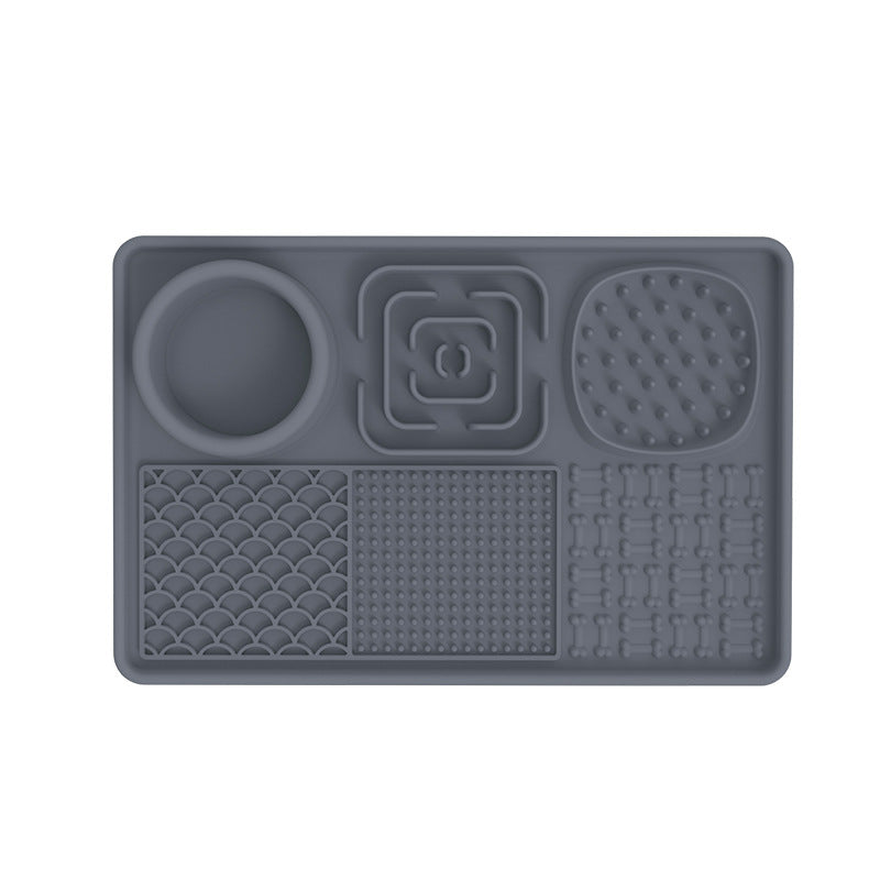 Tapete comedero lento de silicona 6 en 1 para perros con bebedero 305mm