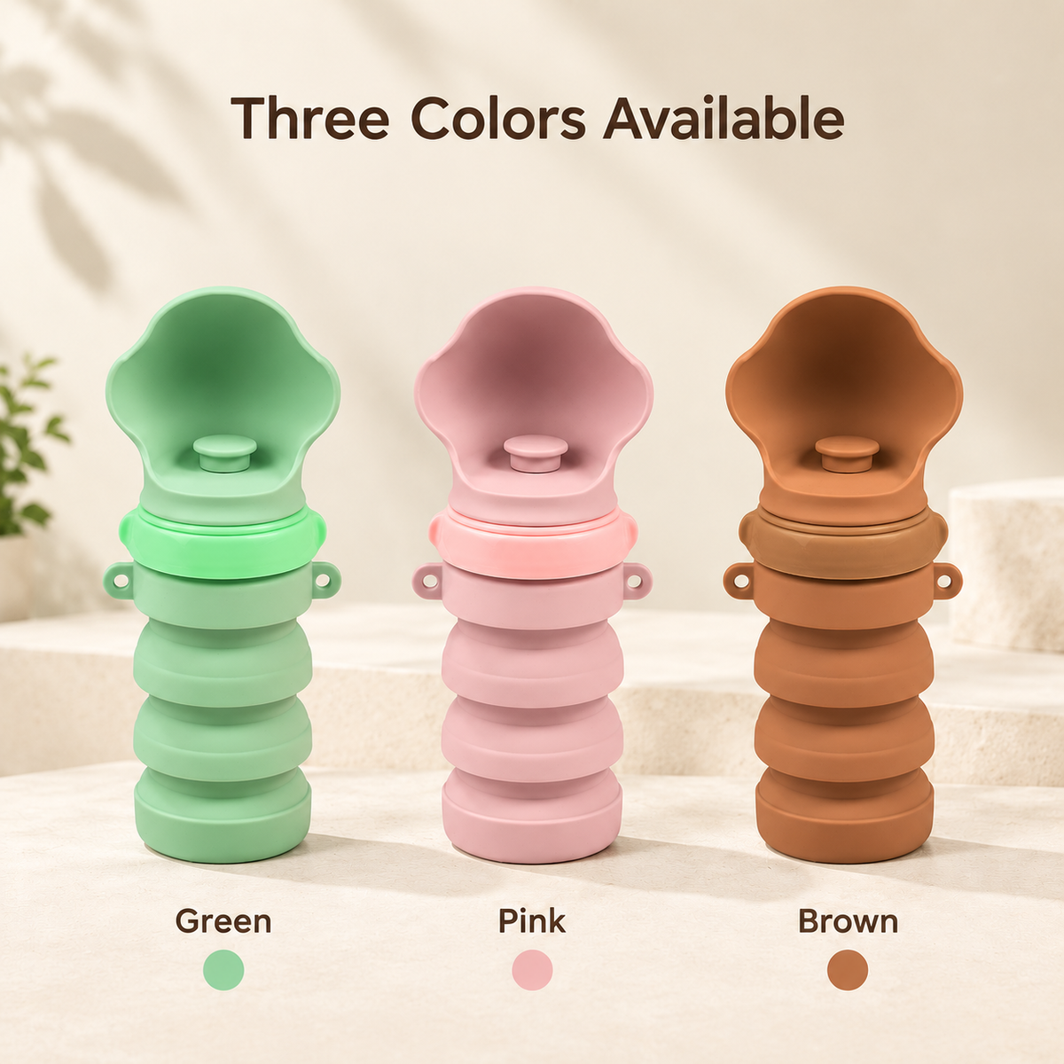 Collapsible Silicone Dog Water Bottle 500ml Portable Pet Travel Cup with Bowl