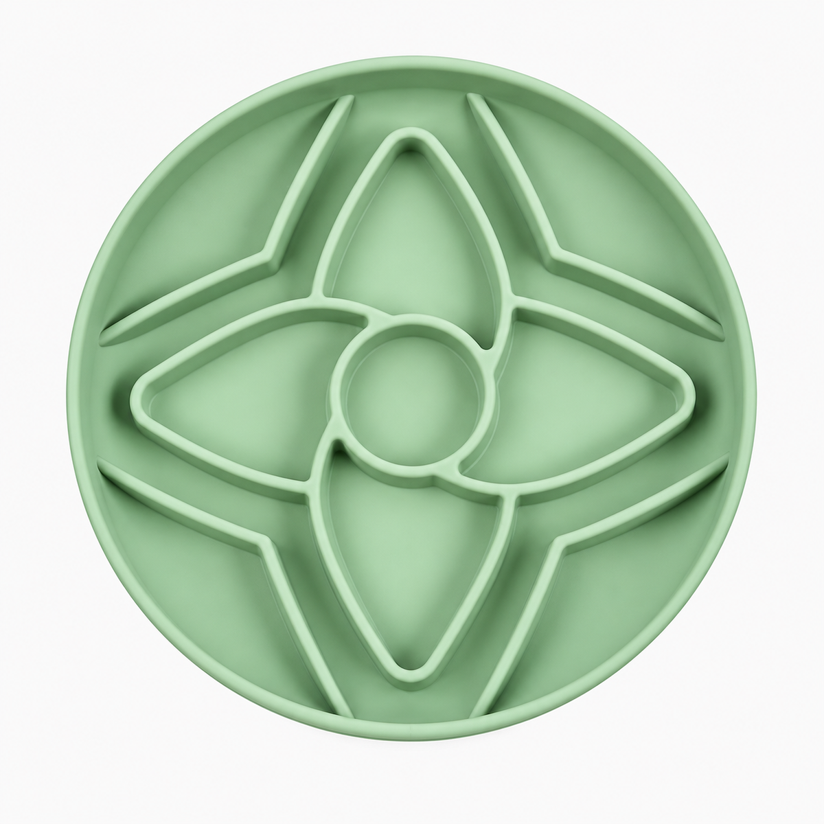 Comedero lento de silicona con diseño floral para perros, plato redondo de 190 mm para comida húmeda y seca