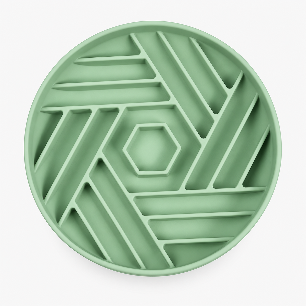 Hexagonal Silicone Slow Feeder Dog Bowl 190 mm Maze Bowl for Wet and Dry Food