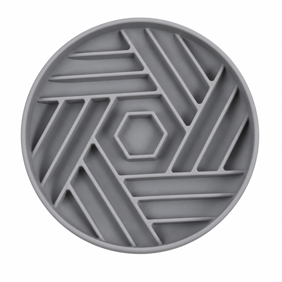 Hexagonal Silicone Slow Feeder Dog Bowl 190 mm Maze Bowl for Wet and Dry Food