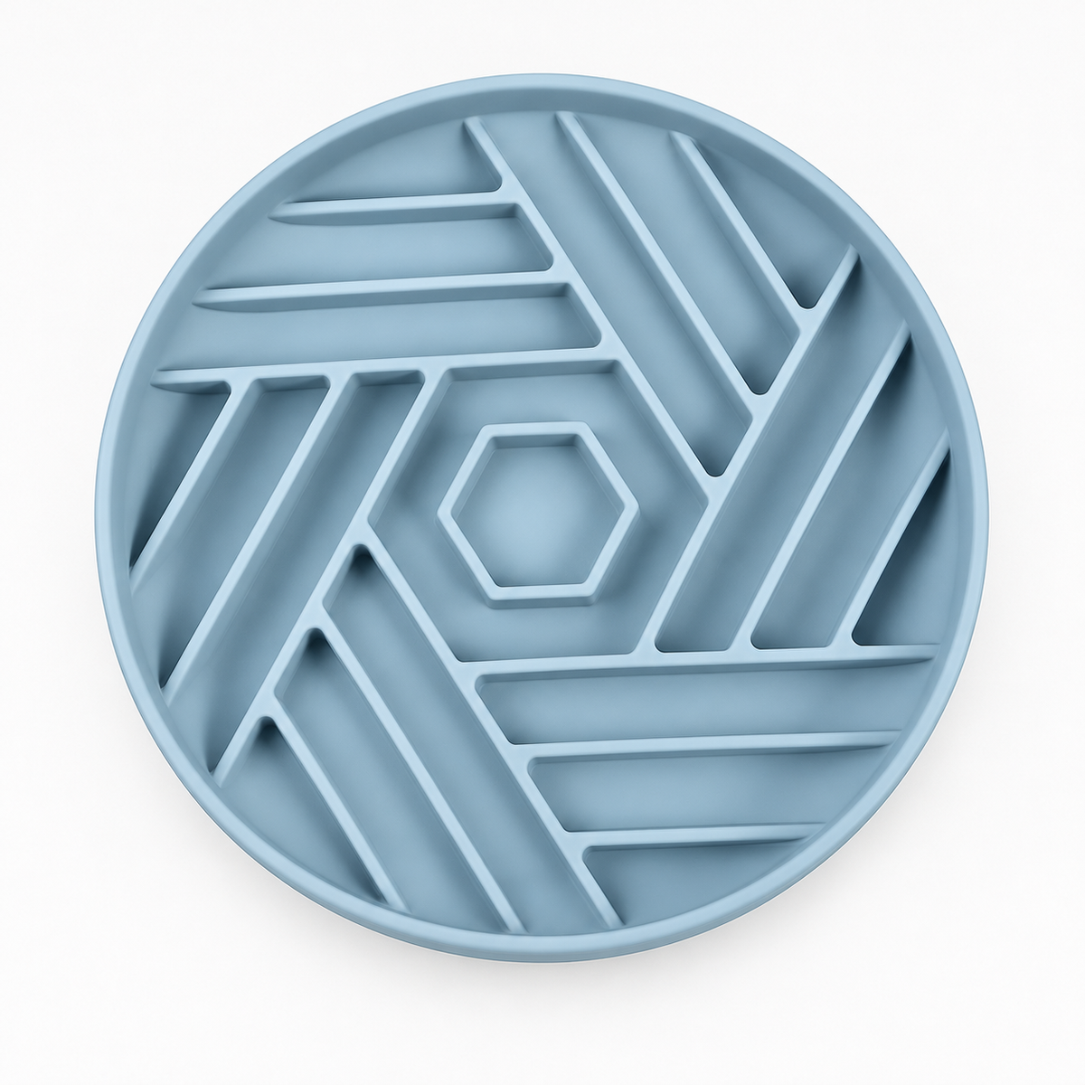 Hexagonal Silicone Slow Feeder Dog Bowl 190 mm Maze Bowl for Wet and Dry Food