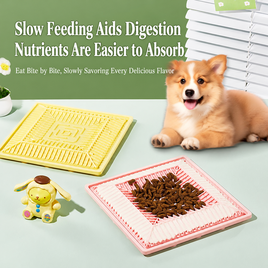 Square Silicone Slow Feeder Lick Mat with Suction Cups 20 x 20 cm