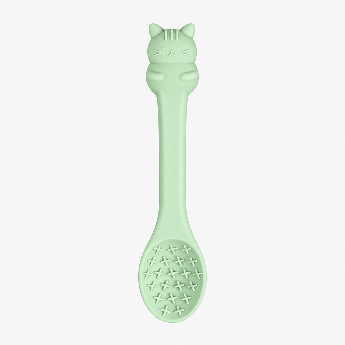 Handheld Silicone Slow Feeder Lick Spoon with Cross Posts for Cats and Dogs