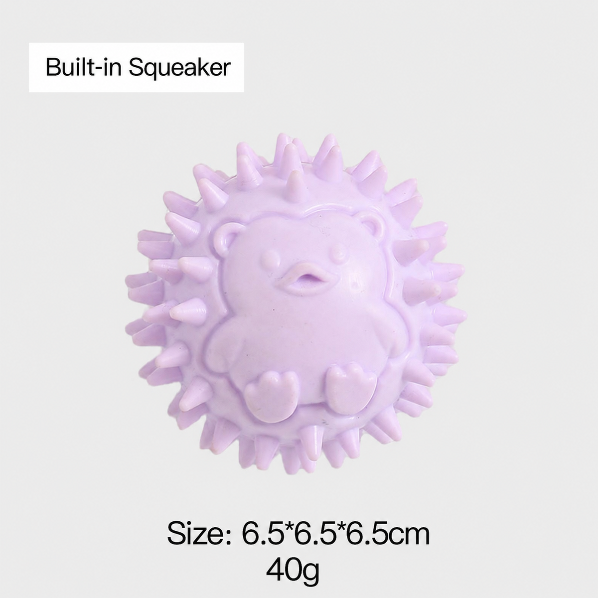 Hedgehog TPR Spiky Squeaky Dog Ball Chew Toy for Small Dogs Gum Massage
