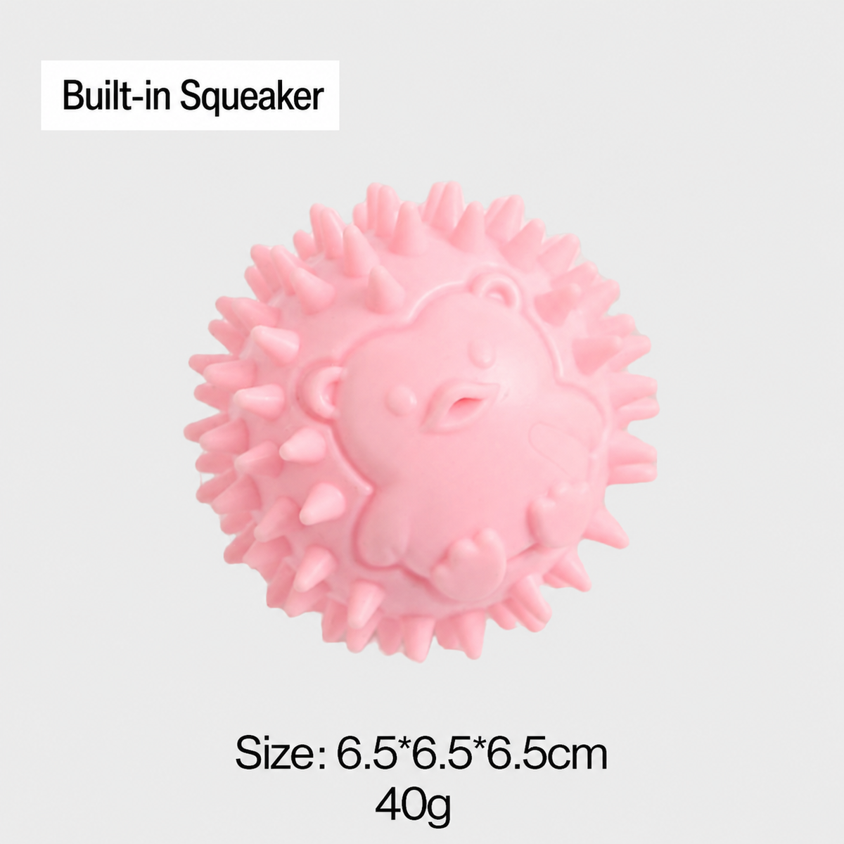 Hedgehog TPR Spiky Squeaky Dog Ball Chew Toy for Small Dogs Gum Massage