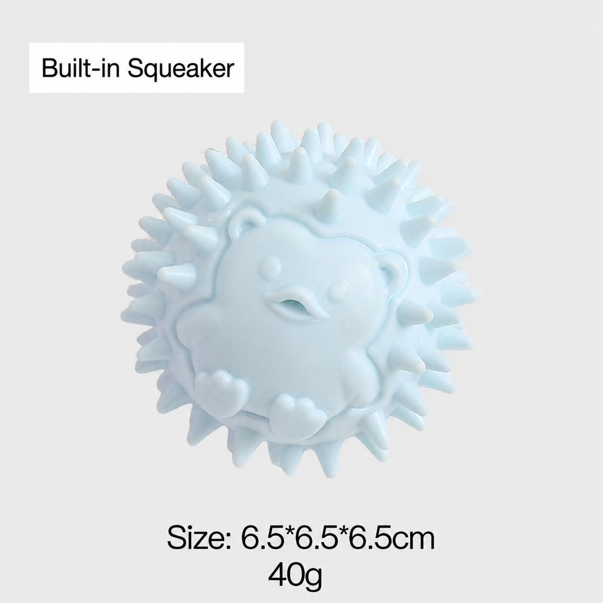 Hedgehog TPR Spiky Squeaky Dog Ball Chew Toy for Small Dogs Gum Massage