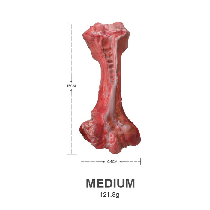 Natural Rubber Bone Dog Chew Toy, Beef Scented 20 cm Large Chew Bone