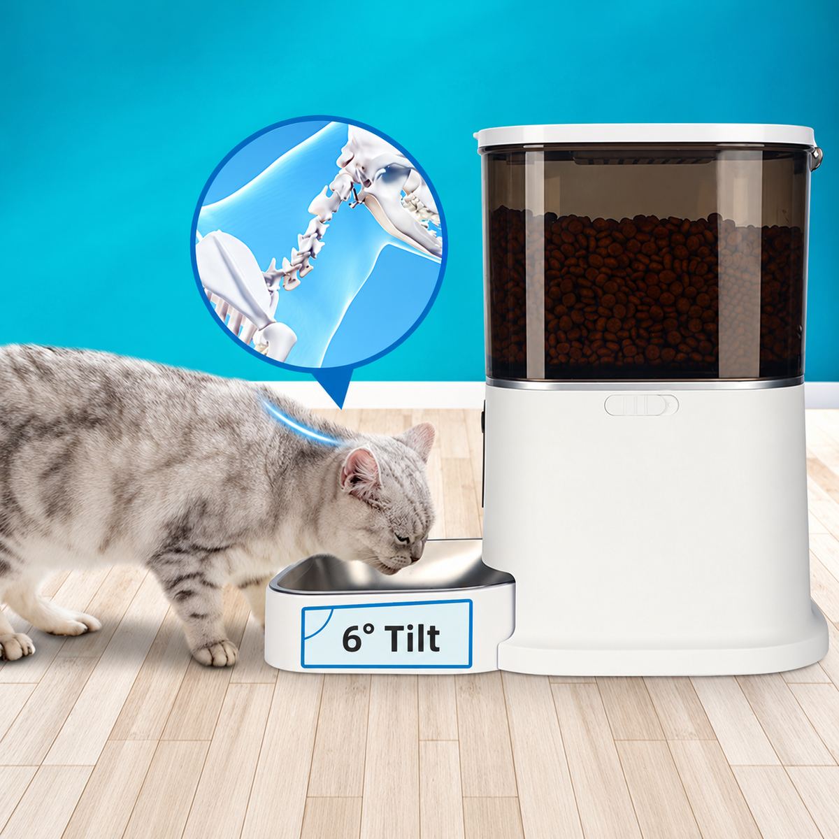 Automatic Pet Feeder with Dual-Lens Camera and 304 Stainless Steel Bowl for Cats and Dogs