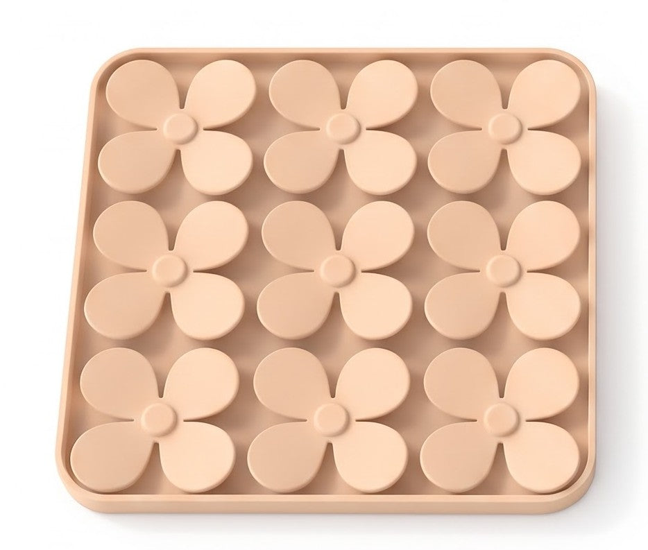 Silicone Flower Snuffle Mat for Dogs and Cats 205 mm Square Foraging Pad with 9 Pockets