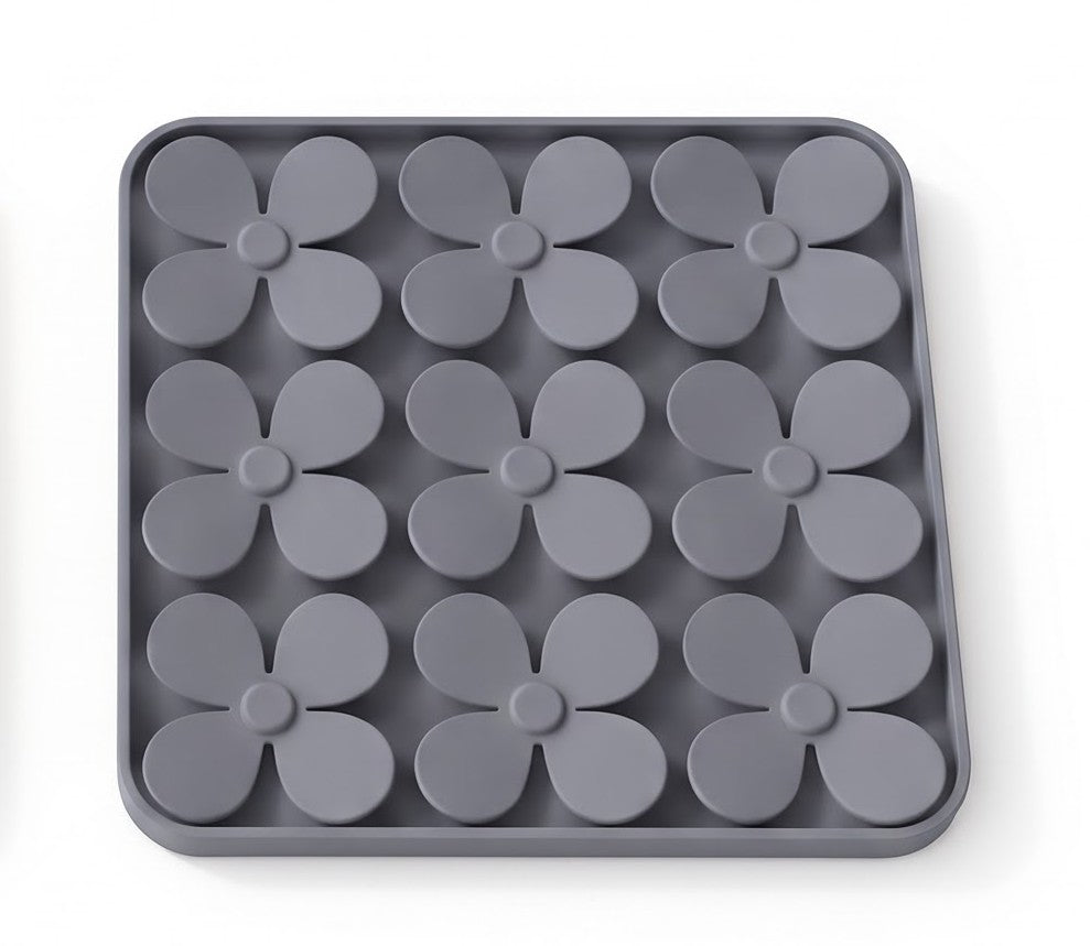 Silicone Flower Snuffle Mat for Dogs and Cats 205 mm Square Foraging Pad with 9 Pockets