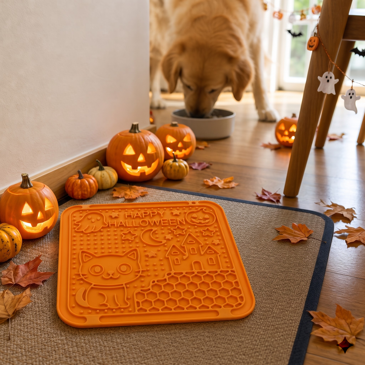 Halloween Silicone Lick Mat for Dogs with Suction Cups 20.1cm