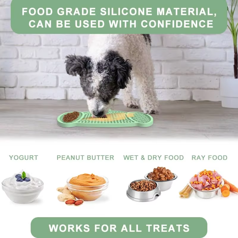 Dog-Face Silicone Lick Mat with Suction Cups for Dogs and Cats